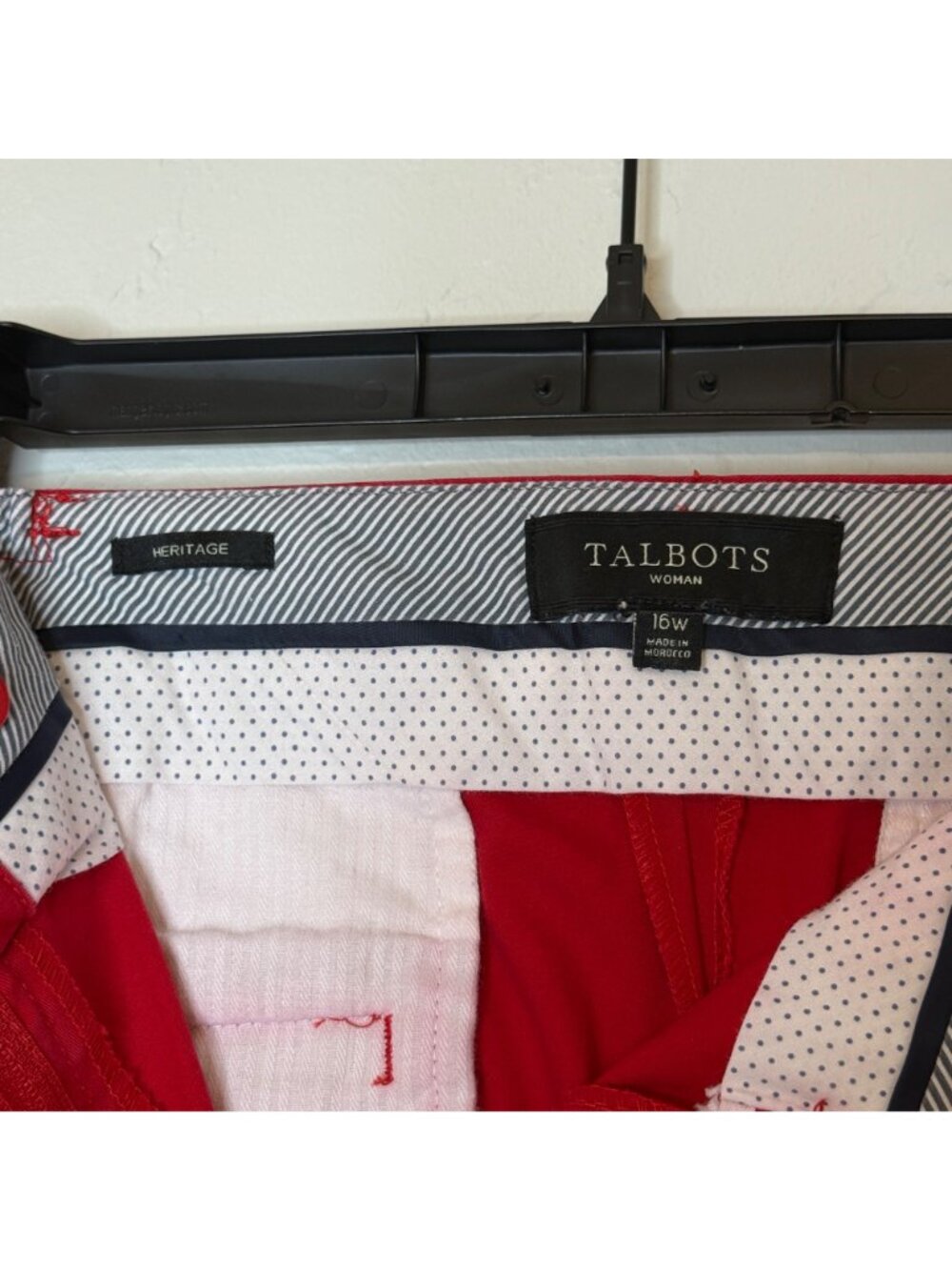 Talbots Woman Heritage Red Ankle Pant Trousers Size 16W - Picture 6 of 10